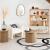 Masa de cafea Atmosphera Createur d&apos;interieur Colva, rotunda 60x45 cm, MDF bej, baza canelata Household NewTrend