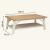 Masuta cafea Atmosphera Olbia cu 2 blaturi, MDF si acacia, 120x70x45 cm, alb Household NewTrend