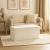 Taburet pliabil Atmosphera Ezzio cu depozitare, 76x38x38 cm, blana artificiala, alb Household NewTrend