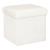 Taburet pliabil Atmosphera Ezzio cu spatiu depozitare, 38x38x38 cm, blana artificiala, alb Household NewTrend