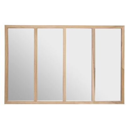 Oglinda Atmosphera Nae cu rama din lemn paulownia, 116x76 cm, montaj vertical/orizontal, natur Household NewTrend