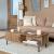 Masuta de cafea Atmosphera Colva cu 2 usi glisante, MDF si otel, 120x60x41 cm, bej Household NewTrend