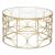 Masa cafea Atmosphera Artifice rotunda, sticla si metal, 71x41 cm, auriu Household NewTrend