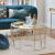 Masa cafea Atmosphera Artifice rotunda, sticla si metal, 71x41 cm, auriu Household NewTrend