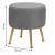 Taburet Atmosphera Solaro rotund cu baza aurie, 35x41 cm, gri Household NewTrend