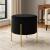 Taburet rotund Atmosphera Ilyan, 34x40 cm, catifea si MDF, negru Household NewTrend