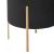 Taburet rotund Atmosphera Ilyan, 34x40 cm, catifea si MDF, negru Household NewTrend