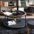 Masuta cafea rotunda Atmosphera Baris Chrono cu blat ceas, 95x47 cm, negru Household NewTrend