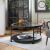 Masuta cafea rotunda Atmosphera Baris Chrono cu blat ceas, 95x47 cm, negru Household NewTrend
