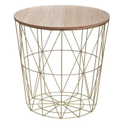 Masuta cafea rotunda Atmosphera Kumi, 40x41 cm, auriu Household NewTrend