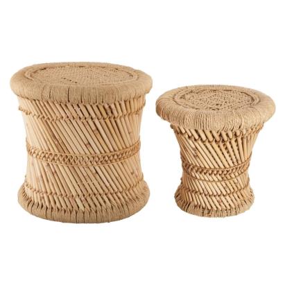 Set 2 masute cafea Atmosphera Corde din bambus, 30 cm si 37cm, bej Household NewTrend