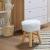 Taburet Atmosphera Oslo cu efect de blana, 42 cm, alb Household NewTrend