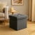 Taburet pliabil Atmosphera Lysandre cu spatiu de depozitare, 38x38x38 cm, gri Household NewTrend