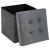 Taburet pliabil Atmosphera Lysandre cu spatiu de depozitare, 38x38x38 cm, gri Household NewTrend
