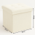 Taburet pliabil Atmosphera Lysandre cu spatiu de depozitare, 38x38x38 cm, bej Household NewTrend