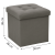 Taburet pliabil Atmosphera Lysandre cu spatiu de depozitare, 38x38x38 cm, gri Household NewTrend