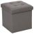 Taburet pliabil Atmosphera Lysandre cu spatiu de depozitare, 38x38x38 cm, gri Household NewTrend