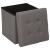 Taburet pliabil Atmosphera Lysandre cu spatiu de depozitare, 38x38x38 cm, gri Household NewTrend