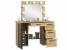 Masa de toaleta si machiaj suspendabila 120x45x140 cm cu oglinda LED si 4 sertare, craft si negru Household NewTrend