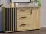 Comoda moderna cu 3 sertare si 2 usi, 140x38x80 cm, finisaj negru craft Household NewTrend