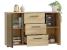 Comoda moderna cu 3 sertare si 2 usi, 140x38x80 cm, finisaj negru craft Household NewTrend