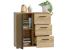 Comoda Montana 80 cu 3 sertare si 1 usa, 81x37x80 cm, negru si stejar craft Household NewTrend