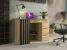 Birou Montana B120 cu 4 sertare si 1 usa, 120x45x76 cm, stejar craft si negru Household NewTrend