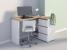 Birou colt Norge cu 3 sertare si 2 rafturi, 124x89x75 cm, alb si stejar Household NewTrend