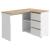 Birou colt Norge cu 3 sertare si 2 rafturi, 124x89x75 cm, alb si stejar Household NewTrend