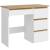Birou Beta 3 Norge cu 4 sertare, 94x43x75 cm, alb si stejar craft Household NewTrend