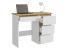 Birou Beta 3 Norge cu 4 sertare, 94x43x75 cm, alb si stejar craft Household NewTrend