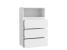 Comoda cu 3 sertare si raft deschis Neo 03, 65x37x106 cm, finisaj mat, alb Household NewTrend