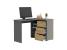 Birou colt Norge cu 3 sertare si 2 rafturi, 124x89x75 cm, antracit si craft Household NewTrend