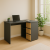 Birou colt Norge cu 3 sertare si 2 rafturi, 124x89x75 cm, antracit si craft Household NewTrend