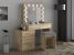 Masa de toaleta si machiaj Adele cu 5 sertare si oglinda 12 LED, 113x47x142 cm, craft Household NewTrend