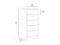 Comoda verticala Cristal cu 5 sertare, MDF, 40x38x94 cm, alb mat Household NewTrend