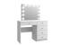 Masa de toaleta si machiaj Cristal Full cu oglinda LED si 5 sertare, 110x47x77 cm, alb Household NewTrend