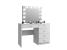 Masa de toaleta si machiaj Cristal Full cu oglinda LED si 5 sertare, 110x47x77 cm, alb Household NewTrend