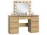 Masa de toaleta si machiaj cu oglinda LED si 7 sertare, 120x43x140 cm, craft Household NewTrend