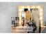 Masa de toaleta si machiaj cu oglinda LED si 7 sertare, 120x43x140 cm, craft Household NewTrend