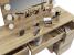 Masa de toaleta si machiaj cu oglinda LED si 7 sertare, 120x43x140 cm, craft Household NewTrend
