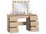 Masa de toaleta si machiaj cu oglinda LED si 7 sertare, 120x43x140 cm, sonoma Household NewTrend