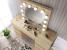 Masa de toaleta si machiaj cu oglinda LED si 7 sertare, 120x43x140 cm, sonoma Household NewTrend