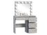 Masa de toaleta si machiaj Hollywood cu oglinda LED si 4 sertare, 94x43x140 cm, gri beton Household NewTrend