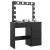 Masa de toaleta si machiaj Hollywood cu oglinda LED si 4 sertare, 94x43x140 cm, negru Household NewTrend