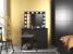 Masa de toaleta si machiaj Hollywood cu oglinda LED si 4 sertare, 94x43x140 cm, negru Household NewTrend