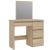 Masa de toaleta si machiaj Beta cu oglinda si 4 sertare, 94x43x130 cm, finisaj sonoma Household NewTrend