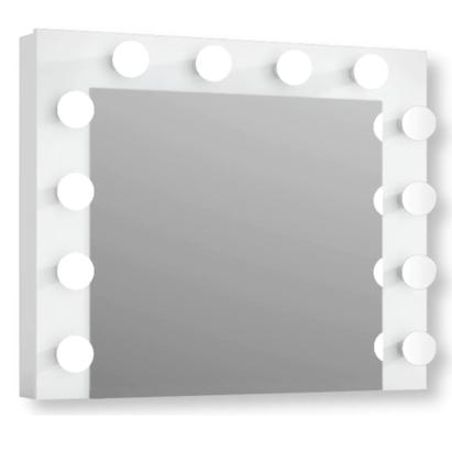 Oglinda machiaj cu 12 becuri LED, lumina neutra, 80x10x65 cm, alb Household NewTrend