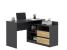 Birou colt Delta 120x50x75 cm cu comoda 100x42x72 cm, 2 sertare, montaj stanga/dreapta, antracit craft Household NewTrend