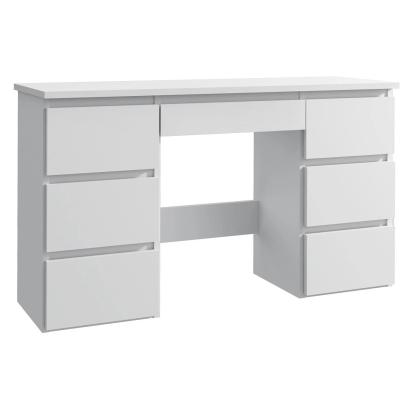 Birou cu 7 sertare Beta 4 120x43x75 cm, design minimalist, alb Household NewTrend
